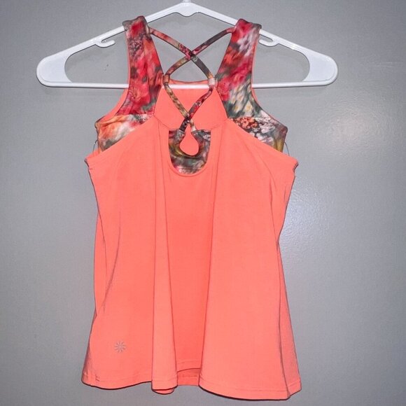 Athleta Girl Times Two Renewed Bloom Spring Pink Tank Size M/8-10 - Picture 4 of 5